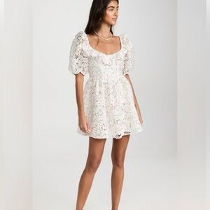 For Love and Lemons Floral Puff Sleeve Dress